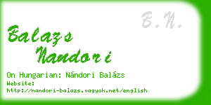 balazs nandori business card