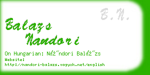 balazs nandori business card